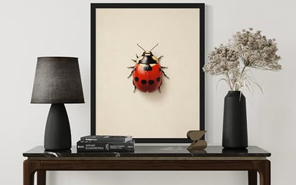 Ladybug Wall Art Print Poster, Insect Posters Prints Enntomological Painting Artwork 221 (Ladybug, 20" L x 16" W, Unframed) - color: Ladybug, size: 20"L x 16"W