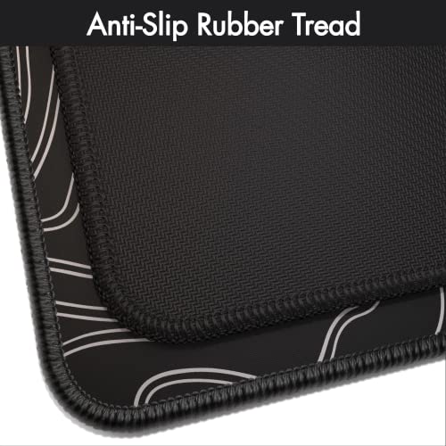 Gamer Boss - Gaming Mouse Pad - 48 x 24 Inches - 4mm Thick with Stitched Edges, Non-Slip Rubber Base, Premium Cloth Mousepad, Desk Mat for Laptop, Keyboard, Computer & PC (Mega, Topographic) - color: Topographic, size: 48" x 24"