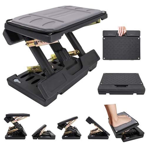 Adjustable Foot Rest Under Desk - Ergonomic Office Foot Stool with Massage, Leg Rest for Desk, Anti-Slip Design for Home & Work, Improves Posture (Gray) - color: Gray