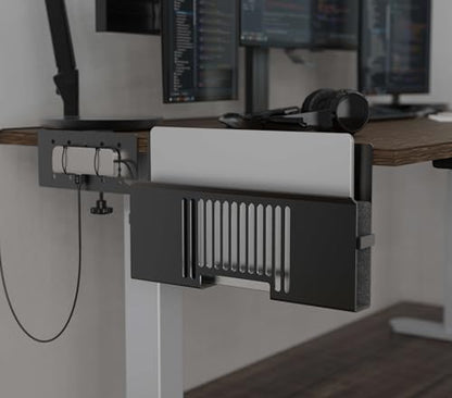 Vertical Side-Mount Laptop Holder Bracket for Desk Storage -fits: Dell/Acer/ASUS/XPS/MacBook/Surface/Lenovo/HP/Gaming Laptops (up to 16 inches) (Perforated Steel, Alloy Steel)