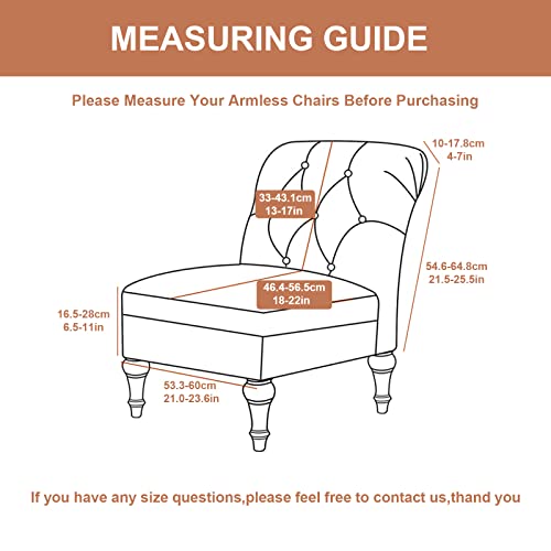 Eco-Ancheng Armless Chair Slipcover Removable Armless Accent Chairs Covers Washable Armless Slipper Chair Slipcover Printed Armless Chair Furniture Protector Covers for Living Dining Room Hotel - color: A8