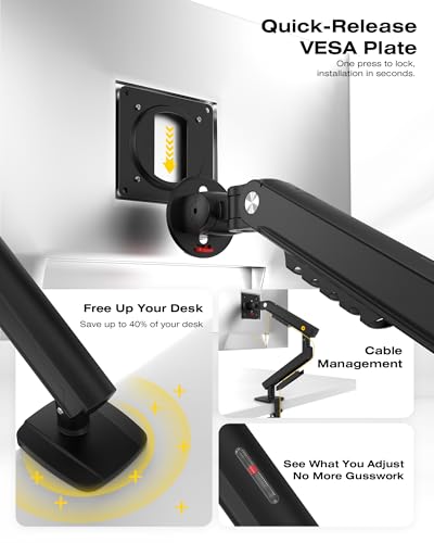 NB SmooVex™ Monitor Mount, Monitor Stand fits up to 32 Inch, Mechanical Spring Mount, VESA 75/100 mm, Model-A5(Black) - color: Black