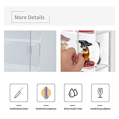 AITEE Acrylic Display Case, Display Cabinet for Mini Funko Pop Figures, Dust-Proof Clear Wall Mounted or Desktop 5 Layer Storage Mini Toys/Rock Stone, Each Compartment: 15 7/10”L x 3 2/5”W x3 4/5”H - size: 5-Layer