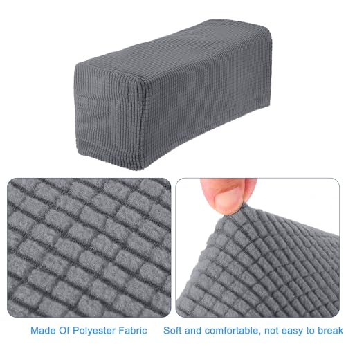 uxcell 2pcs Stretch Armrest Covers for Chairs/Sofas, Couch Arm Covers with Twist Pin, Furniture Protector Slipcovers Light Grey - color: Light Grey