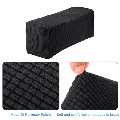 uxcell 2pcs Stretch Armrest Covers for Chairs/Sofas, Couch Arm Covers with Twist Pin, Furniture Protector Slipcovers for Sofa Chair Recliner Black - color: Black