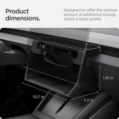 Spigen Under Screen Storage Organizer for Tesla Model Y Juniper & Model Y L (Standard, Premium & Performance 2026/2025) and Model 3 Highland (Standard, Premium & Performance 2026/25/24) - Black