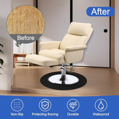2PCS New Recliner Pads for Hardwood Floors, Non-Slip Diatom Mud Under Recliner Swivel Chairs Floor Protectors, Round Furniture Mats to Keep Furniture from Scratches, Furniture Gripper Pad