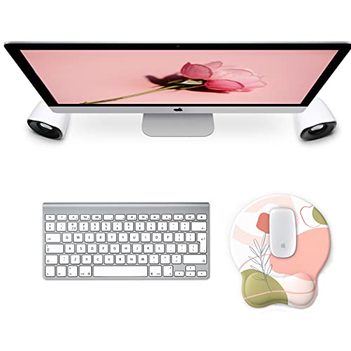 eulps Mouse Pad with Wrist Rest, Comfortable Computer Mousepad with Gel Wrist Support Smooth Surface and Non-Slip PU Base for Pain Relief, Laptop, Office & Home (Rose) - color: 01Rose