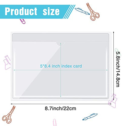 30 Pack Self-Adhesive Index Card Pockets with Top Open for Loading - Ideal Index Card Holder for Organizing and Protecting - Crystal Clear Plastic (5.8 x 8.7 Inches) - size: 5.8 x 8.7 Inches