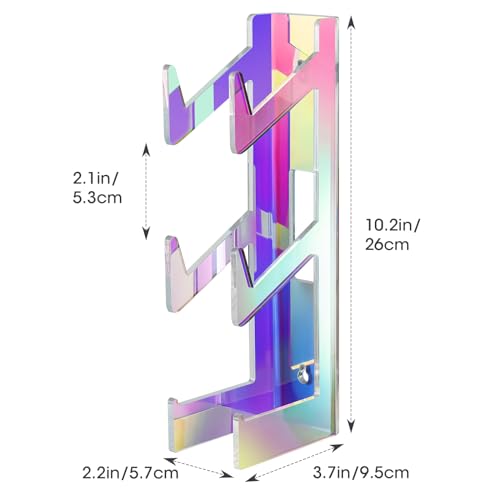 NiHome Iridescent Acrylic Universal Game Controller & Headphone Wall Hanger Stand, Compatible with Xbox, PS3/4/5, and More, Durable Space-Saving Laser Rainbow Design for Organized Gaming Setup - color: Iridescent-2