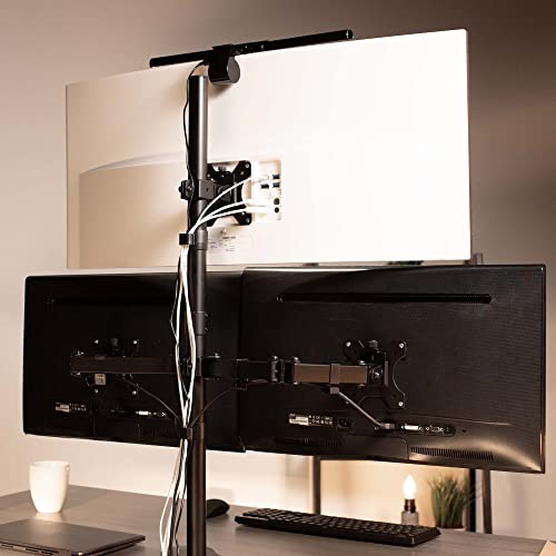 VIVO Triple LCD LED Computer Monitor Desk Stand, Free Standing Heavy Duty Fully Adjustable Mount for 3 Screens up to 30 inches STAND-V003E - size: 13" to 30" screens, style: Freestanding