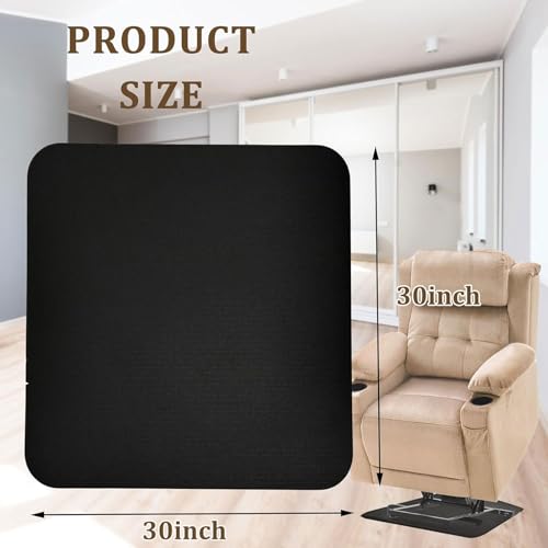 Recliner Pads for Hardwood Floors, Under Recliner Floor Protectors Furniture Pads to Keep Furniture from Sliding, Swivel Chairs Recliner mats for Hardwood Floors Non Slip Recliner Grippers - size: Sq-Black-30"x30"