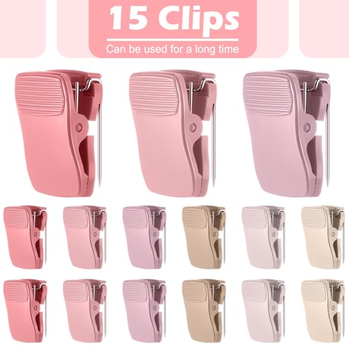 Chiisong Cubicle Clips Fabric Panel Cubicle Accessories Fabric Partition Panel Messages Hooks Office Photos Wall Clips for Notes Memos (Pink,15 Pcs) - color: Pink