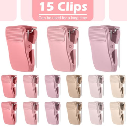 Chiisong Cubicle Clips Fabric Panel Cubicle Accessories Fabric Partition Panel Messages Hooks Office Photos Wall Clips for Notes Memos (Pink,15 Pcs) - color: Pink