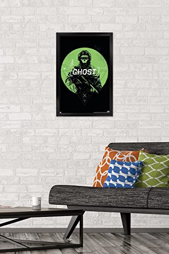 Trends International Call of Duty: Modern Warfare 2 - Ghost Emblem Wall Poster, 14.725" x 22.375", Black Framed Version - color: Black Framed Version, size: 22.4"L x 14.7"W