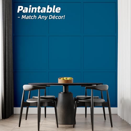 Art3d Premade Board and Batten Paintable Wainscoting Kit, MDF Accent Wall Panel for Kitchen Bedroom Living Room Home Decor Covers 189 x 54 in. Molding Trim Slat with Edge Strip - size: 189 x 54 Inch