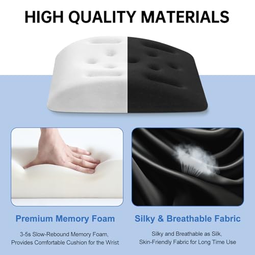 Upgraded Wrist Rest for Laptop, Ergonomic Memory Foam Laptop Wrist Pads for Computer Keyboard, Wrist Support Cushion for Typing (Black) - color: Black