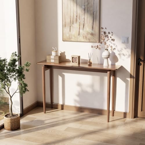 AQIMUELE Wood Console Table Walnut Entryway Table, Thin Console Table, Sofa Tables for Living Room (47.2'') - color: Walnut, size: 47.2"W x 11.8"D x 29.9"H