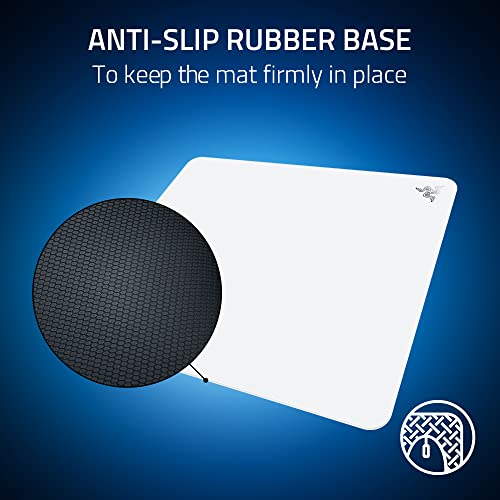 Razer Atlas Tempered Glass Gaming Mouse Mat: Ultra-Smooth Micro-Etched Surface - Dirt and Scratch-Resistant - Anti-Slip Base - Quiet Mouse Movements - White - color: White