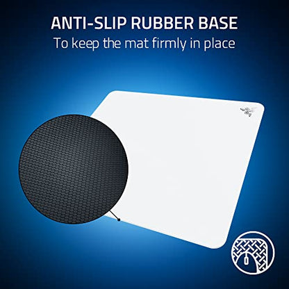 Razer Atlas Tempered Glass Gaming Mouse Mat: Ultra-Smooth Micro-Etched Surface - Dirt and Scratch-Resistant - Anti-Slip Base - Quiet Mouse Movements - White - color: White