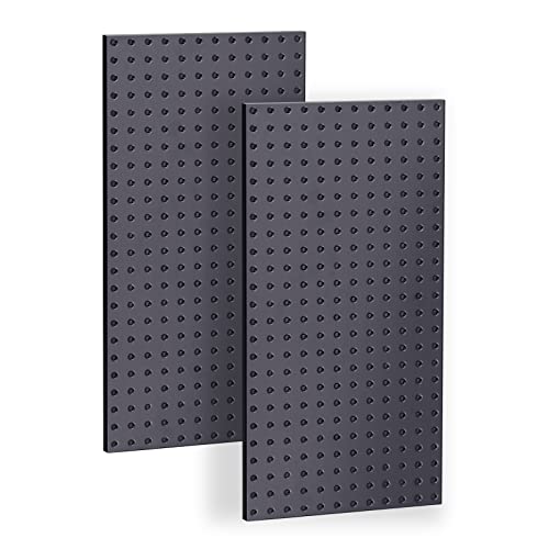 Ultrawall 2 Pcs Metal Pegboard Wall Panels, Peg Boards for Garage Tool Storage - color: Black, size: 2PC