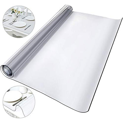 VEVOR Plastic Table Cover, 42 x 80 x 0.08 in, Transparent PVC Table Cloth, Rectangle Clear Desk Mat, Water & Oil-Proof Desk Cloth for Dresser Cabinet, Dining, Coffee and Kitchen Table - size: 80" x 42" (Rectangular)