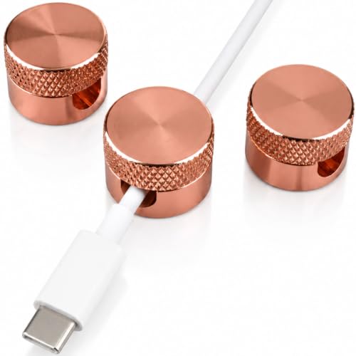 Cable Cord Organizer Holder, Durable Self-Adhesive, Cable Management, Design for Desk, Nightstand, Car & Office (Rose Gold) - color: Rose Gold