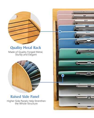 HULISEN Clipboard Holder + Desk Tray and Pencil Holder Set