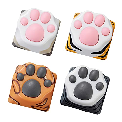 SYA ZOMOPLUS Cute Keycaps,Novelty Cat-Claws Keycap 3D Model OEM Profile Keyboard Keycaps Squishy-Paws Custom Key Caps for Cherry MX Switches Mechanical Gaming Keyboard Catpaw ESC-Key Keycap(4 Keys) - color: 4 Keys
