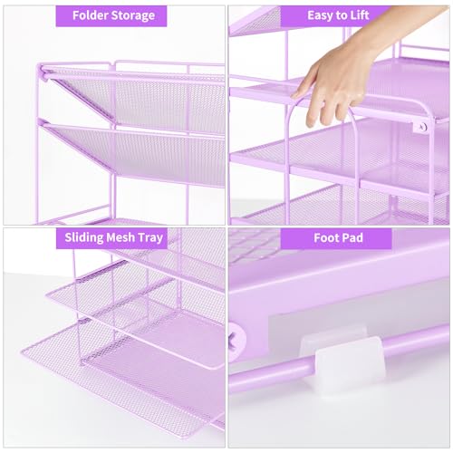OPNICE 6-Tier Letter Tray Paper Organizer, Desk Organizers and Accessories, Desktop File Organizer, Office Desk Accessories for Office Supplies(Purple) - color: Purple, size: 12.9" x 9" x 13.3"