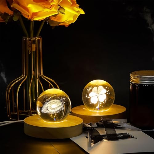 Honoson 4 Pcs LED Light Base - Wooden LED Base for Crystal Wood Light Display for Glass Art Lighted Stand for 3D Glass Resin Art(Round) - style: Round