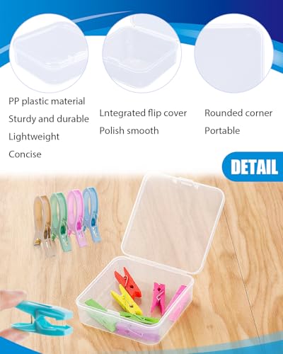 Small Plastic Case, 24 Pack Clear Plastic Beads Storage Containers Clear Craft Storage Boxes Mini Storage Containers For Small Items, Crafts, Jewelry, Hardware (4.1 x 4.1 x 1.4 inches) - size: 4.1 x 4.1 x 1.4 inches