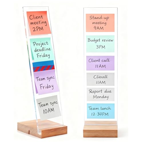 2PCS Monitor Memo Board Portable Monitor Sticky Note Holder Computer Screen Message Board Holder Detachable Acrylic Sticky Note Board Messadge Remider - color: Transparent
