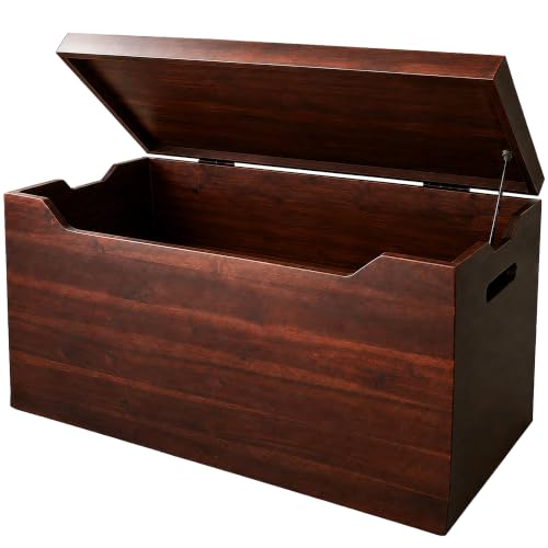Entryway Storage Chest for Shoes, Boots, & Bags, Fully Assembled, Mahogany - color: Entryway Bench Storage - Mahogany
