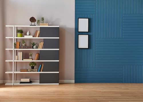 BELECO 8x6ft Fabric Living Room Backdrop for Video Conference, Modern Bookshelf with Books, Wooden Floor, Empty Room Background Home Office Decor Zoom Meetings Live Video Photo Studio Props - size: 8x6FT