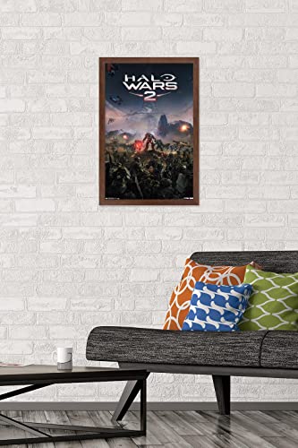 Trends International Halo: Halo Wars 2 - Key Art Wall Poster, 14.725" x 22.375", Mahogany Framed Version - color: Mahogany Framed Version, size: 22.4"L x 14.7"W