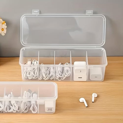Large-Capacity Covered Cable ManaSynthetic Gemstoneent Box, 5 Compartments