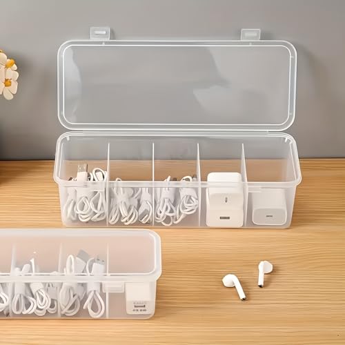 Large-Capacity Covered Cable ManaSynthetic Gemstoneent Box, 5 Compartments