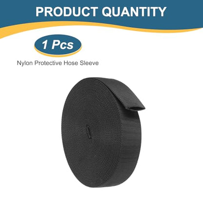 HARFINGTON Nylon Protective Hose Sleeve 0.8" ID 33FT Cable Cover Sheath Hydraulic Hose Protector Wrap for Welding Cord Tig Torch Hydraulic, Black - size: 0.8" ID 33FT