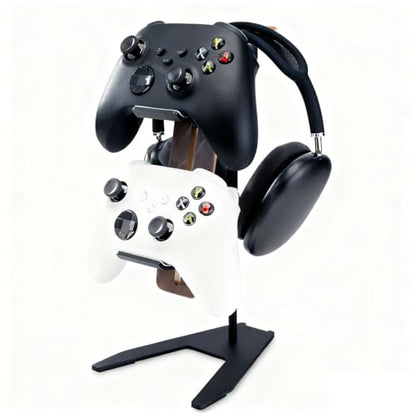 Controller Stand and Headphone Stand, Creative Wooden Controller Holder for Game Room Décor, Controller Stand for Desk, Fit Xbox, PS4, PS5