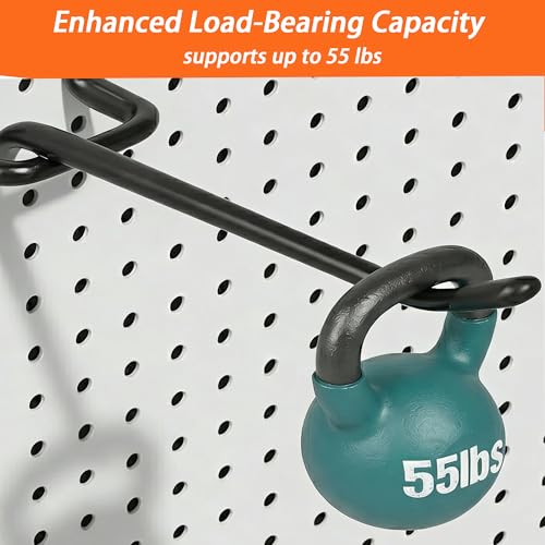 80 Pack 6 Inch Black Pegboard Hooks,Extra Thick 1/4" Peg Board Hooks Heavy Duty for Hanging, Pegboard Accessories for Kitchen, Gym,Garage,Store Wall Organizer - size: 6 inch- 80pcs(Heavy duty)