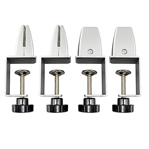 Sneeze Guard Support Clamp Partition Aluminum Adjustable Partition Clamp Acrylic Desk Divider Support Clamp Desk Shield Clamp Privacy Panel Clamp for Plexiglass Shield for Countertop Reception 4 Pack - color: C-shape4pk