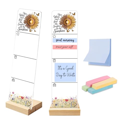 Sticky Note Holder Acrylic Monitor Memo Board Desk Organizers Desk Decor Post It Note Holder When You Can't Find The Sunshine Be The Sunshine Leopard Sunflower Inspirational Desk Sign - color: Acrylic 4