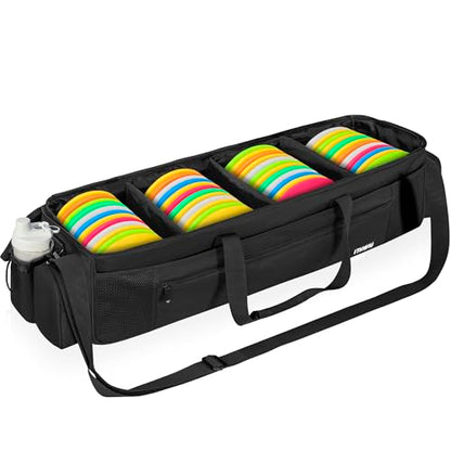 Disc Golf Storage Bag Durable Large Capacity with Dividers and Multi Side Pockets, Black - style: 34.5 X 10.2 X 10.2 Inch