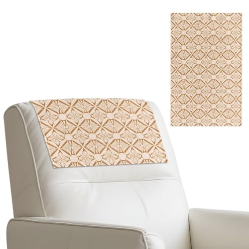 Geometric Yellow Headrest Covers for Sofa, Waterproof & Scratch-Resistant Leather Protector, Non-Slip Furniture Protector for Household with Children Dogs Cats, 2 Pack - color: Geometric Yellow