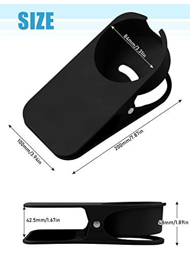 Kalolary New Drinking Cup Holder Clip with Groove Table Bottle Cup Stand DIY Glass Cup Clamp Storage Saucer Clip Water Coffee Mug Holder Saucer Clip for Home Desk, Black - color: Black