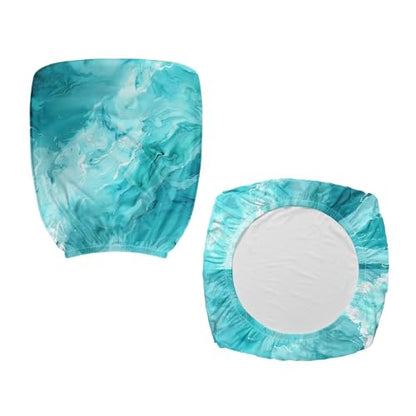 Blue Marble Print Office Chair Covers for Women Stretchable Office Chair Seat Cover 2 Piece Washable Gaming Chair Cover Universal Fit Wheelchairs,Computer Chairs,Gaming Chairs - color: Blue Marble Print