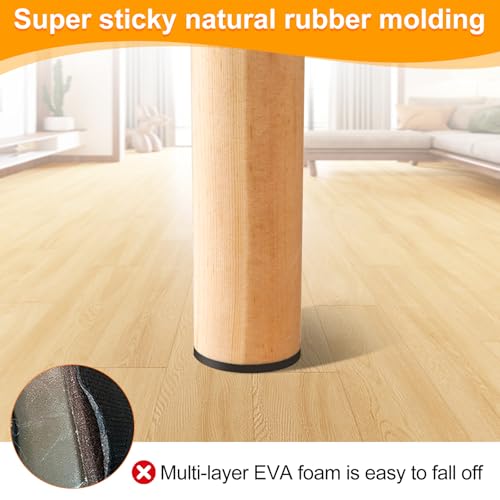 CHUNZEXI Non Slip Rubber Furniture Pads & Grippers, Self Adhesive Round Floor Protectors for Chair & Table Legs and Feet, 1 Inch, 48 Pack, Round - size: 1 inch 48 Round