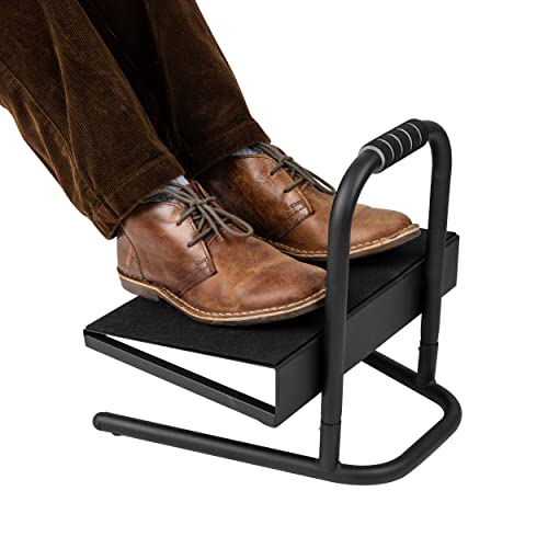Mind Reader Foot Rest, Under Desk at Work, Ergonomic, Height Adjustable, Office, Metal, Black - size: Metal Foot Rest
