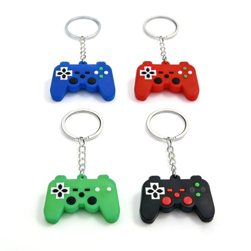 4PCS Video Game Controller Keychains, Gamer Party Favors, Mini Games Handle Keychain Pendant Favors, Auto Decoration Accessories Gaming Automotive Keychain Suitable for Women and Men (4PCS) - color: 4pcs
